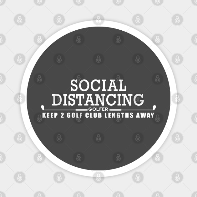 Social Distancing Golfer (White) Magnet by Jitterfly